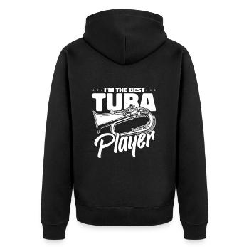 Fanfare procession tuba - Unisex Premium Organic Zip Hoodie - black - Back - Nico (187cm)