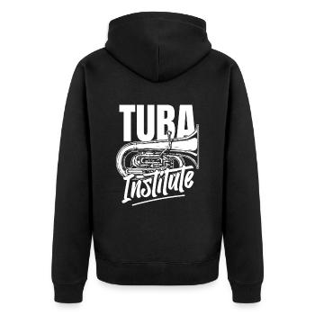 Fanfare procession tuba - Unisex Premium Organic Zip Hoodie - black - Back - Nico (187cm)