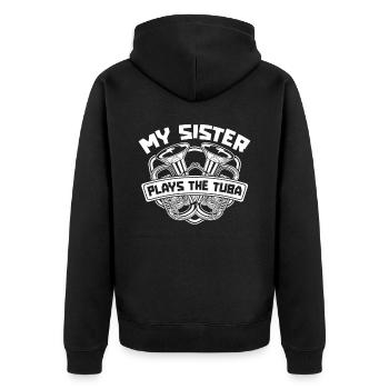 Fanfare procession tuba - Unisex Premium Organic Zip Hoodie - black - Back - Nico (187cm)