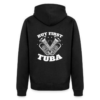 Fanfare procession tuba - Unisex Premium Organic Zip Hoodie - black - Back - Nico (187cm)