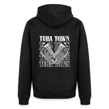 Fanfare procession tuba - Unisex Premium Organic Zip Hoodie - black - Back - Nico (187cm)