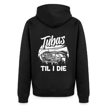Fanfare procession tuba - Unisex Premium Organic Zip Hoodie - black - Back - Nico (187cm)
