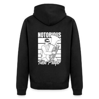 Fanfare procession tuba - Unisex Premium Organic Zip Hoodie - black - Back - Nico (187cm)