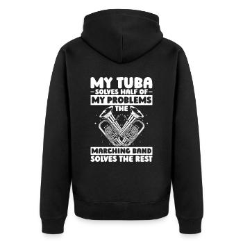 Tuba de procession de fanfare - Veste à capuche bio Premium Unisexe - noir - Dos - Nico (187cm)