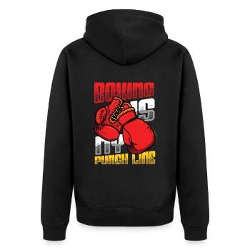La boxe est ma punchline, les boxeurs, les arts martiaux - Veste à capuche bio Premium Unisexe - noir - Dos - Nico (187cm)