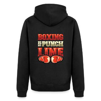 La boxe est ma punchline, les boxeurs, les arts martiaux - Veste à capuche bio Premium Unisexe - noir - Dos - Nico (187cm)