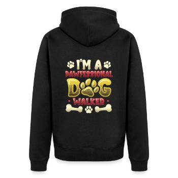 Promener un chien - Je suis un chien Pawfessional - Veste à capuche bio Premium Unisexe - noir - Dos - Nico (187cm)