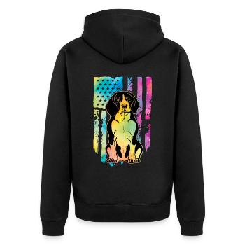Beagle États-Unis - Veste à capuche bio Premium Unisexe - noir - Dos - Nico (187cm)