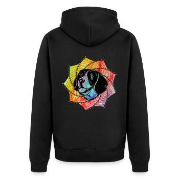Beagle Dog - Unisex Premium Organic Zip Hoodie - black - Back - Nico (187cm)