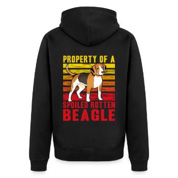 Property of a spoiled rotten Beagle - Unisex Premium Organic Zip Hoodie - black - Back - Nico (187cm)