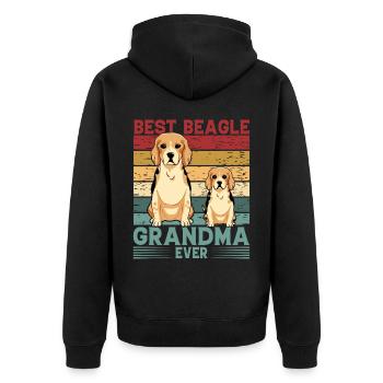 Meilleure grand-mère Beagle de tous les temps - Veste à capuche bio Premium Unisexe - noir - Dos - Nico (187cm)