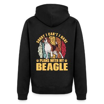 Désolé, je ne peux pas avoir de plans avec mon Beagle - Veste à capuche bio Premium Unisexe - noir - Dos - Nico (187cm)