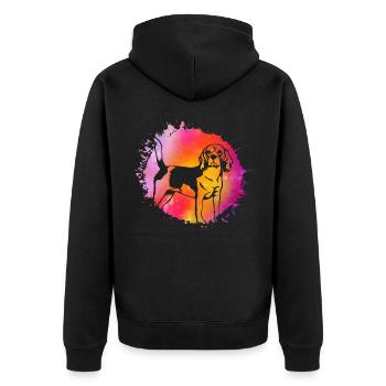 Beagle Dog - Unisex Premium Organic Zip Hoodie - black - Back - Nico (187cm)