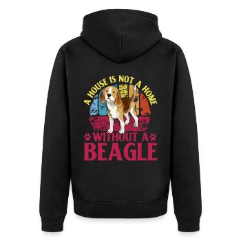Une maison n’est pas une maison sans Beagle - Veste à capuche bio Premium Unisexe - noir - Dos - Nico (187cm)