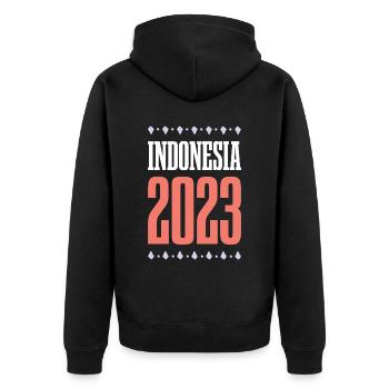 Indonésie 2023 - Veste à capuche bio Premium Unisexe - noir - Dos - Nico (187cm)