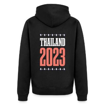 Thaïlande 2023 - Veste à capuche bio Premium Unisexe - noir - Dos - Nico (187cm)