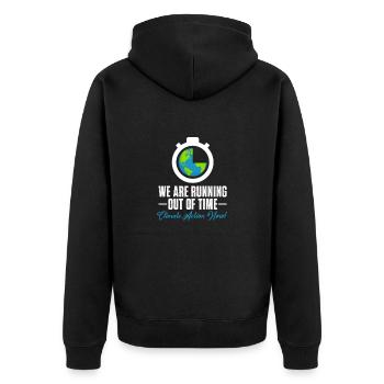 Changement climatique - Veste à capuche bio Premium Unisexe - noir - Dos - Nico (187cm)