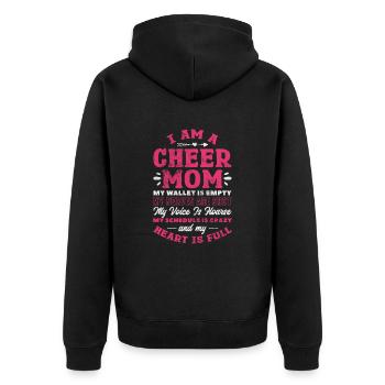 Cheerleader Cheerleading Sport Gymnastik Geschenk - Unisex Premium Bio Zip Hoodie - Schwarz - Hinten - Nico (187cm)
