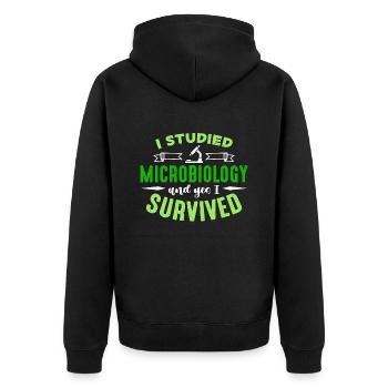 Microbiologist I Studied Microbiology Scientist - Unisex Premium Organic Zip Hoodie - black - Back - Nico (187cm)