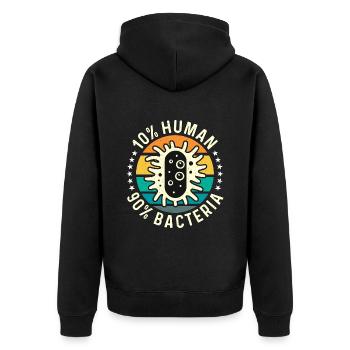 Microbiologiste 10% humain 90% bactéries Microbiologie - Veste à capuche bio Premium Unisexe - noir - Dos - Nico (187cm)