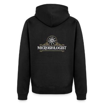 Microbiologist Microbiology Scientist Laboratory - Unisex Premium Organic Zip Hoodie - black - Back - Nico (187cm)