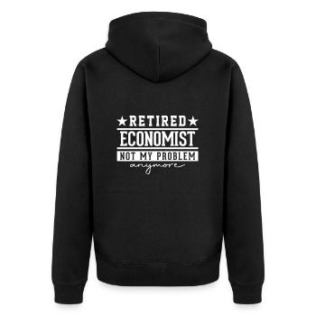 Ökonom Lustige Ökonomie - Unisex Premium Bio Zip Hoodie - Schwarz - Hinten - Nico (187cm)
