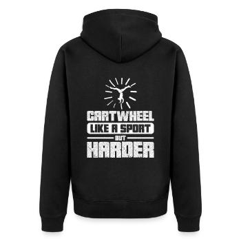 Wagenrad Mädchen Gymnastik Geschenk Wagenräder - Unisex Premium Bio Zip Hoodie - Schwarz - Hinten - Nico (187cm)