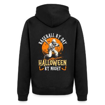 Baseball Halloween Trick Or Treat Baseball Player - Unisex Premium Organic Zip Hoodie - black - Back - Nico (187cm)