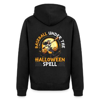 Baseball Halloween Trick Or Treat Baseball Player - Unisex Premium Organic Zip Hoodie - black - Back - Nico (187cm)