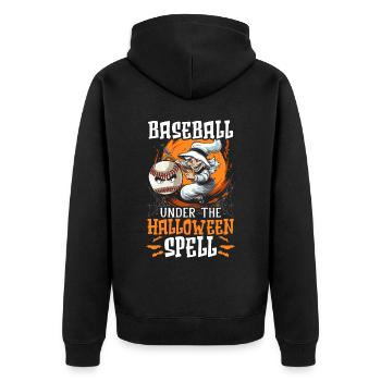 Baseball Halloween Trick Or Treat Baseball Player - Unisex Premium Organic Zip Hoodie - black - Back - Nico (187cm)