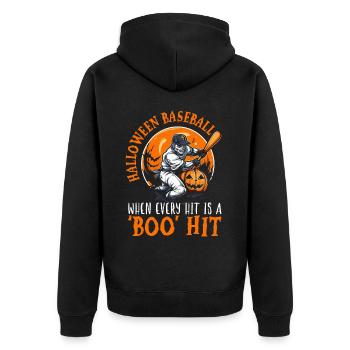 Baseball Halloween Trick Or Treat Baseball Player - Unisex Premium Organic Zip Hoodie - black - Back - Nico (187cm)