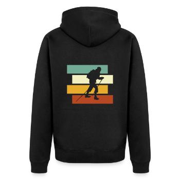 Alpinisme Rétro - Veste à capuche bio Premium Unisexe - noir - Dos - Nico (187cm)