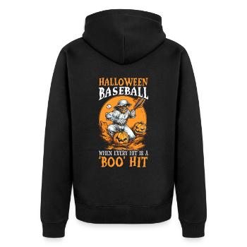 Baseball Halloween Trick Or Treat Baseball Player - Unisex Premium Organic Zip Hoodie - black - Back - Nico (187cm)