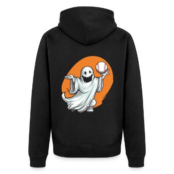 Baseball Halloween Trick Or Treat Baseball Player - Unisex Premium Organic Zip Hoodie - black - Back - Nico (187cm)