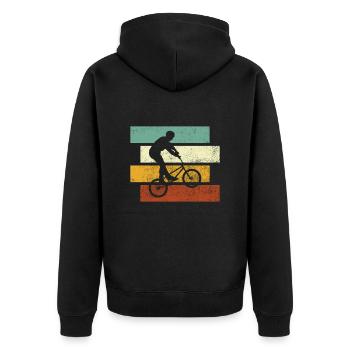 BMX rétro - Veste à capuche bio Premium Unisexe - noir - Dos - Nico (187cm)