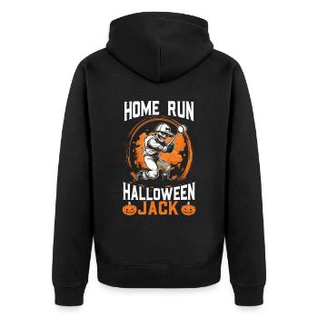 Baseball Halloween Trick Or Treat Baseball Player - Unisex Premium Organic Zip Hoodie - black - Back - Nico (187cm)