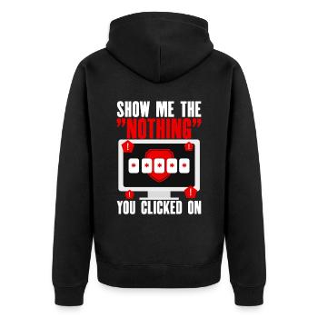 Cybersecurity, Hacking, IT - Unisex Premium Organic Zip Hoodie - black - Back - Nico (187cm)