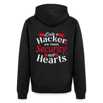 Cybersecurity, Hacking, IT - Unisex Premium Organic Zip Hoodie - black - Back - Nico (187cm)