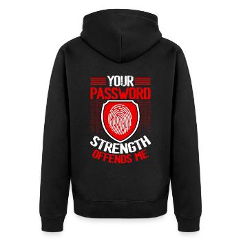 Cybersecurity, Hacking, IT - Unisex Premium Organic Zip Hoodie - black - Back - Nico (187cm)