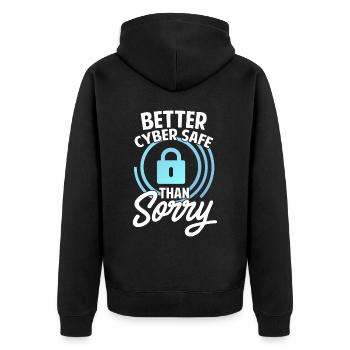 Cybersecurity, Hacking, IT - Unisex Premium Organic Zip Hoodie - black - Back - Nico (187cm)