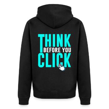 Cybersicherheit Hacking IT - Unisex Premium Bio Zip Hoodie - Schwarz - Hinten - Nico (187cm)