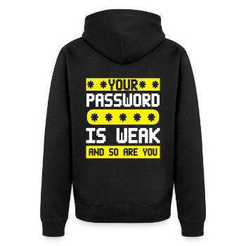 Cybersecurity, Hacking, IT - Unisex Premium Organic Zip Hoodie - black - Back - Nico (187cm)