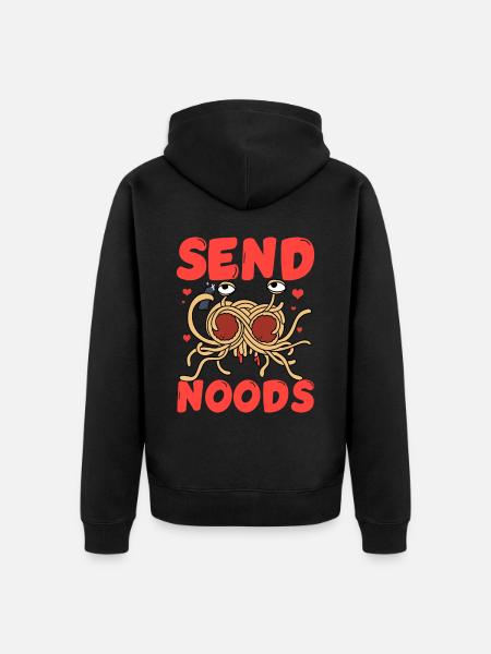 Flying Spaghetti Monster FSM Pastafarian - Unisex Premium Organic Zip Hoodie - black