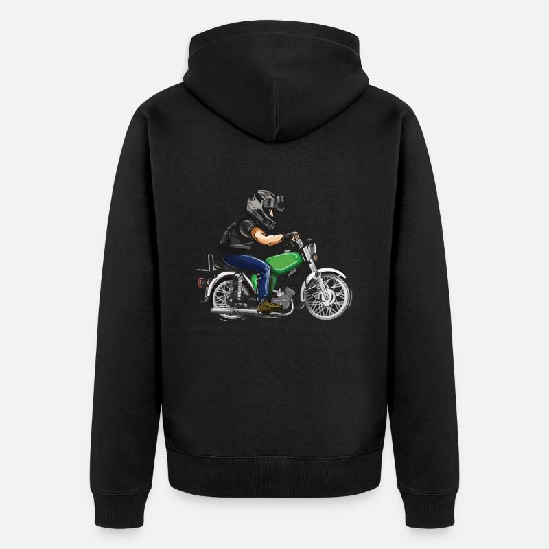 Simsonfahrer S50 S51 Cyclomoteur Simme - Veste à capuche bio Premium Unisexe - noir