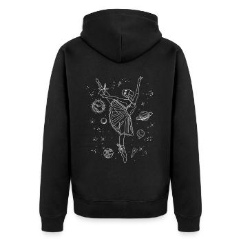Ballet Dancer Dance Girl Ballerina - Unisex Premium Bio Zip Hoodie - Schwarz - Hinten - Nico (187cm)