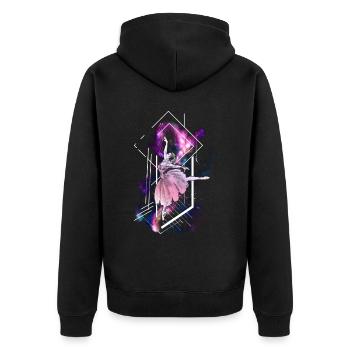 Ballet Dancer Dance Girl Ballerina - Unisex Premium Bio Zip Hoodie - Schwarz - Hinten - Nico (187cm)