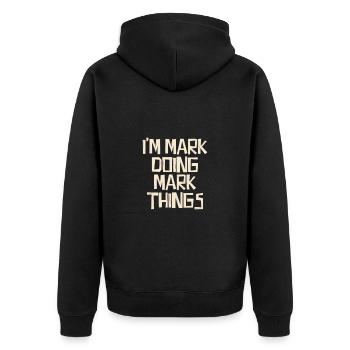 I'm Mark doing Mark things - Unisex Premium Bio Zip Hoodie - Schwarz - Hinten - Nico (187cm)