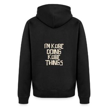 I'm Kobe doing Kobe things - Unisex Premium Bio Zip Hoodie - Schwarz - Hinten - Nico (187cm)