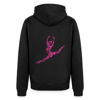 Gymnastik - Unisex Premium Bio Zip Hoodie - Schwarz - Hinten - Nico (187cm)