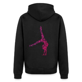Rhythmische Sportgymnastik - Unisex Premium Bio Zip Hoodie - Schwarz - Hinten - Nico (187cm)